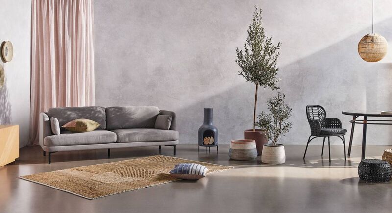 Made.com's Herman sofa is finished in finch grey cotton (from €700).