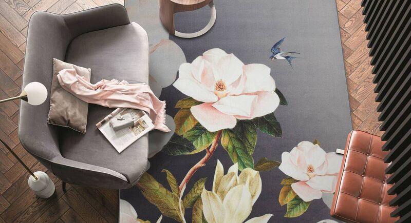 Fashion designer Ted Baker's Pearl Grey rug (from €479 at Rugs.ie)