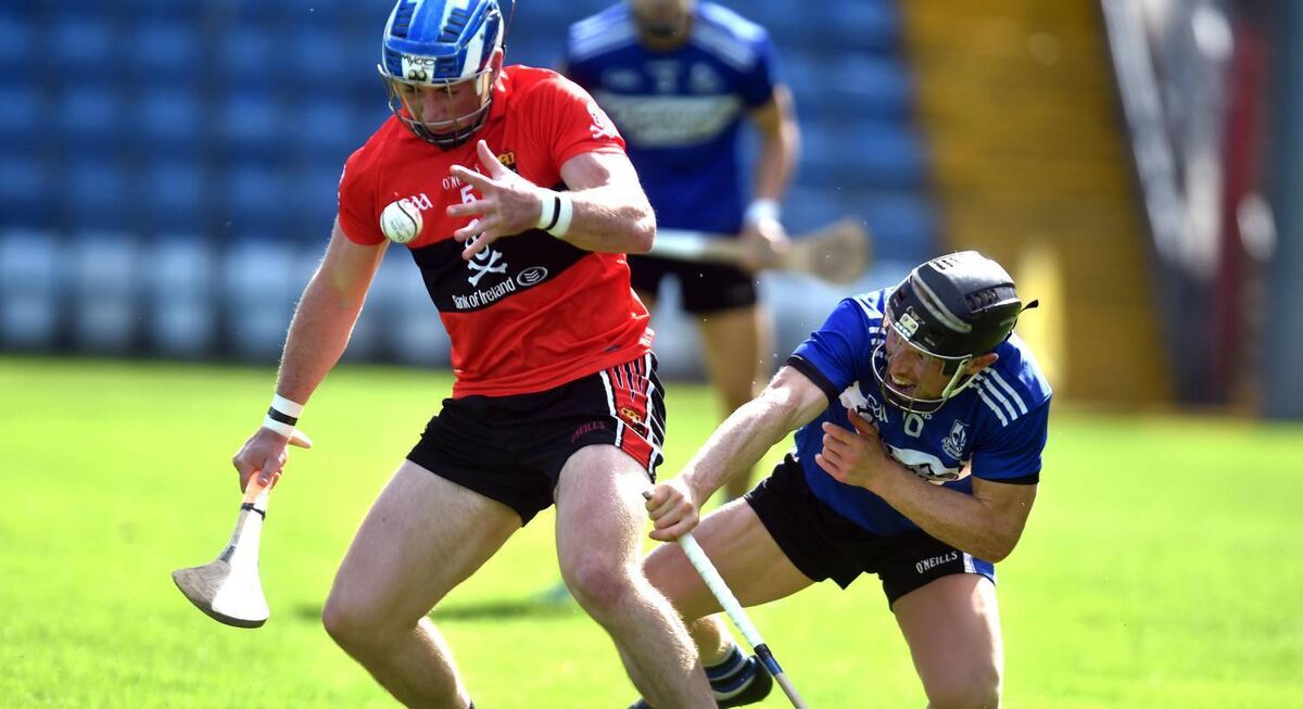 Eoin O'Sullivan battles for possession with UCC's Sean O'Donoghue at Páirc Uí Rinn in 2018. Picture: Eddie O'Hare