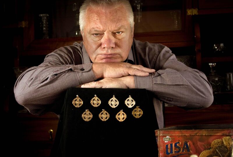 "In a USA box under my mother's bed" was where the late Páidí Ó Sé kept his eight All-Ireland medals at his home in Ventry. Páidí is pictured with his eight All-Ireland Senior Football Championship medals which he won in 1975, 1978, 1979, 1980, 1981, 1984, 1985 (capt), and 1986 while wearing the No 5 jersey. Páidí was the last Kerry captain that beat Dublin in an All-Ireland final in 1985. Picture by Don MacMonagle
