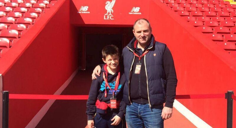 Steven McDonnell with his son on a visit to Anfield. Both are passionate Liverpool fans. Steven McDonnell with his son on a visit to Anfield. Both are passionate Liverpool fans.