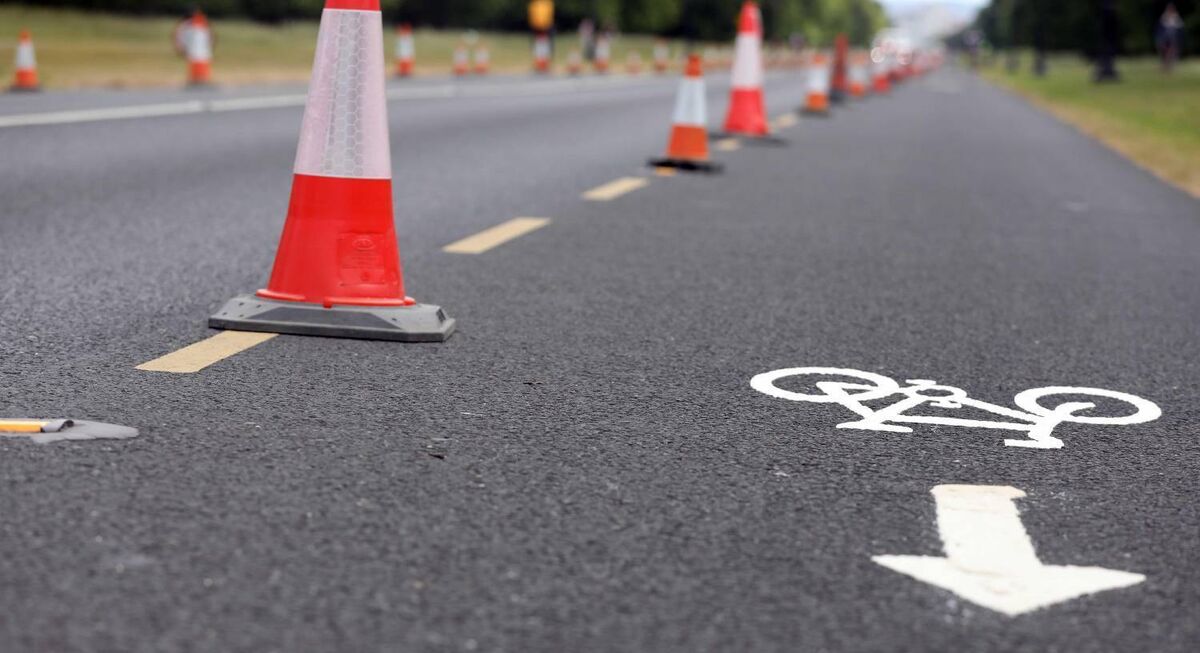 The new bicycle lane in the Phoenix Park. Picture: Leah Farrell/RollingNews.ie