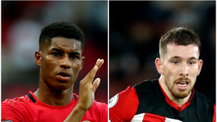 Marcus Rashford and Pierre-Emile Hojbjerg