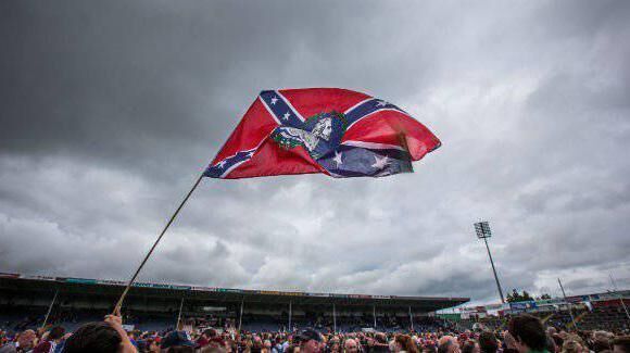 The Confederate Flag flown after a Cork match in 2015.