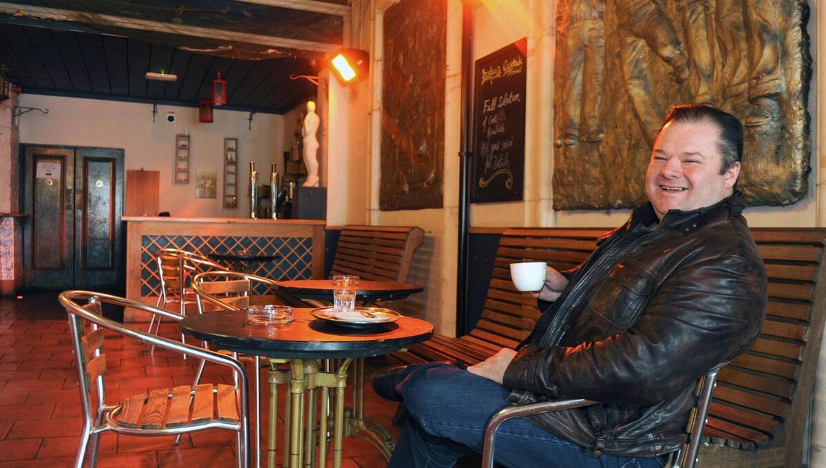 Benny McCabe in his smoking room in the Bodega Bar in Cork. Picture: Des Barry.