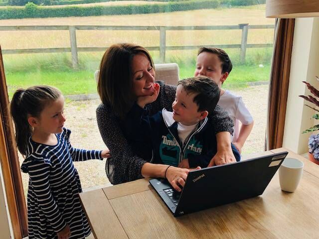 President of the Healthcare Businesswomen’s Association Gillian Laffan with her children.