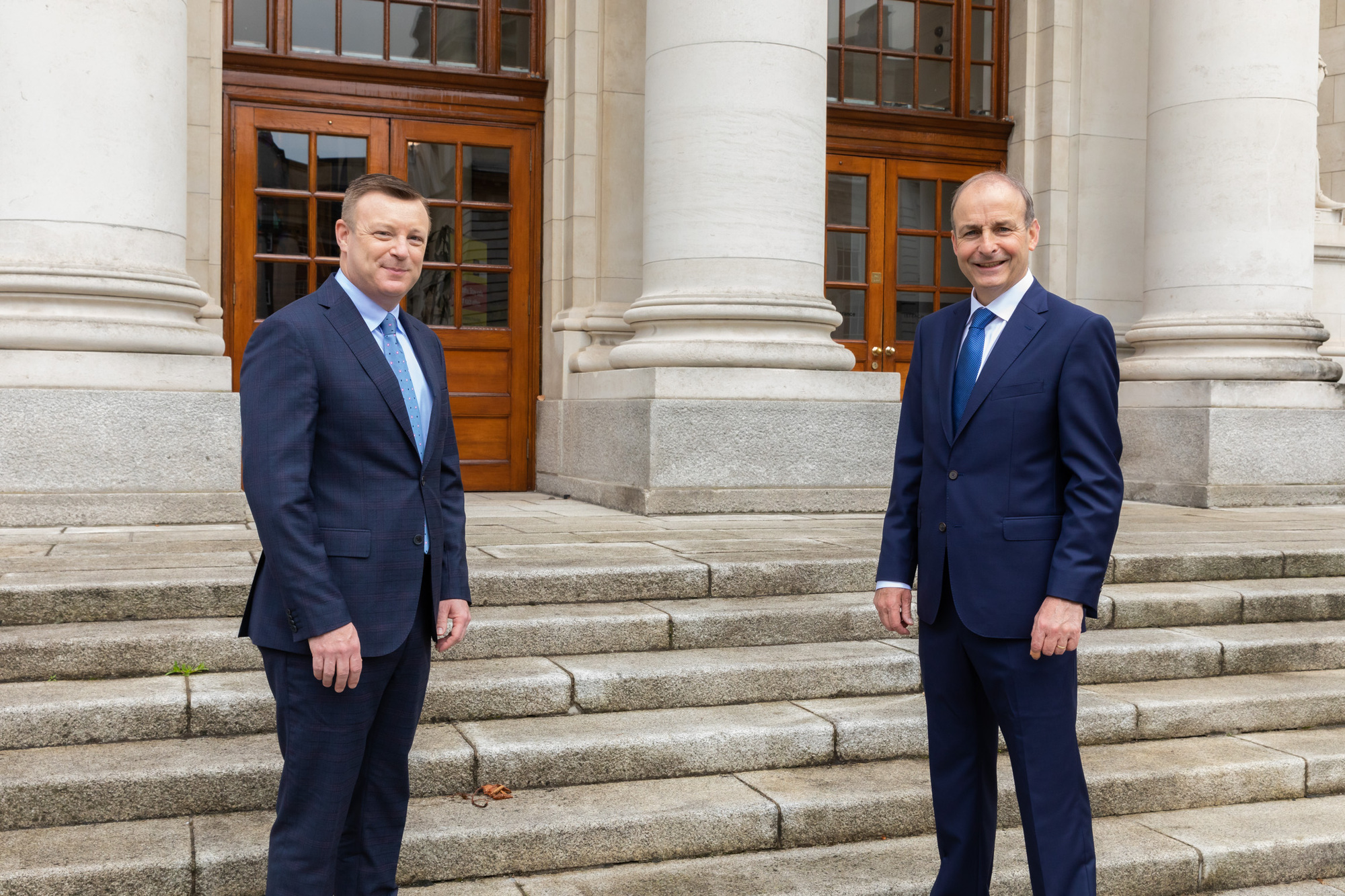 In addition to the new jobs, Amazon plans to invest in a new 170,000 square foot campus in Charlemont Square. Pictured at the announcement were from left: Mike Beary, AWS Ireland Country Manager, and Micheál Martin, An Taoiseach. Picture: Keith Arkins
