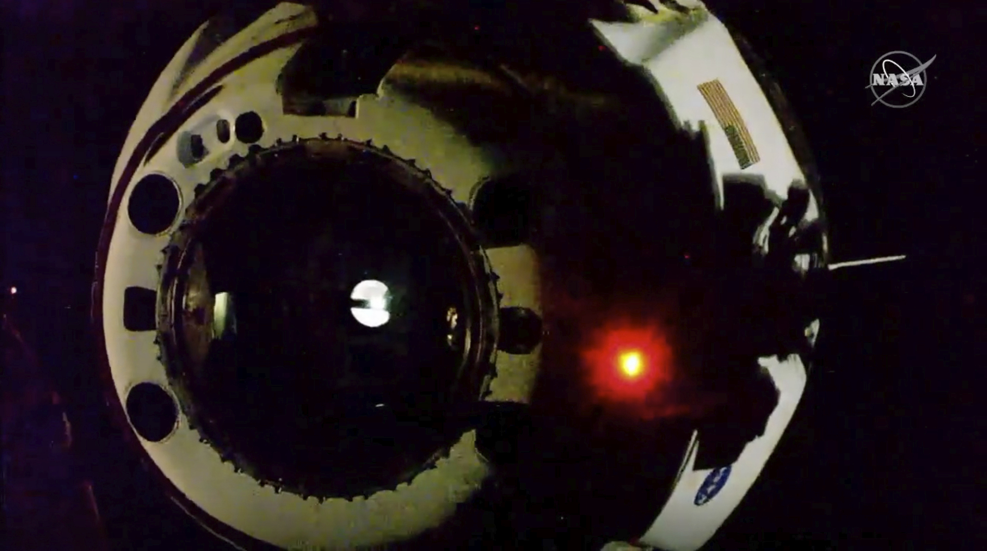 Nasa astronauts depart ISS en route to first splashdown return in 45 years