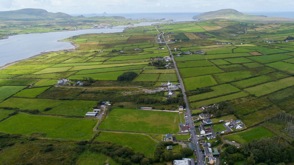 The Valentia Young Islanders pitch situated on the edge of the picturesque village of Chapeltown on Valentia Island with views to Portmagee and the Skelligs. Picture Alan Landers.