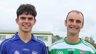Who claimed the bragging rights when father and son met in a Galway championship tie?
