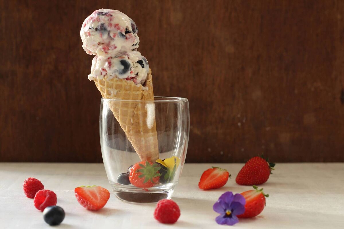 Mixed berry No Churn Ice-cream. Picture: Shane Smith