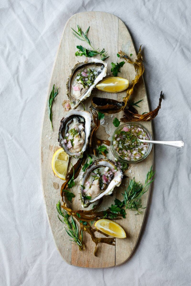 Oysters wth Herb Dressing. Picture