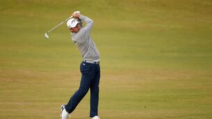 UNIVERSITY PLACE, WA - JUNE 18: Gary Woodland of the United States plays a shot from the 11th fairway during the first round of the 115th U.S. Open Championship at Chambers Bay on June 18, 2015 in University Place, Washington. (Photo by Ross Kinnaird/Getty Images)