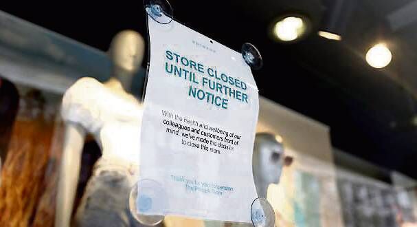 A Primark store in the UK yesterday announcing its closure. Primark has now shut all 376 of its stores.  	Picture: Tim Goode