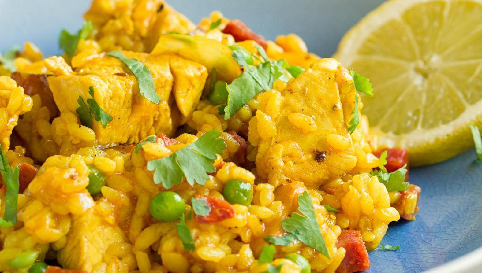 Chicken and chorizo rice bake