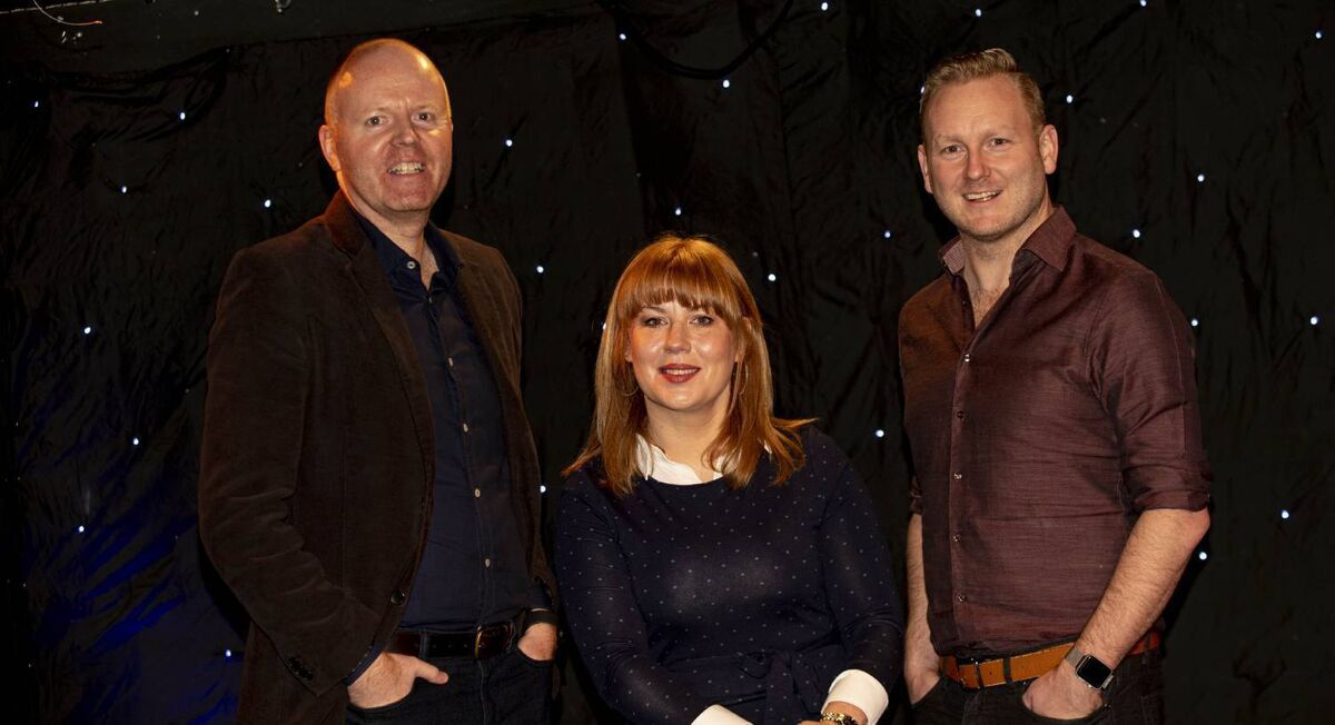 FREE PIC - NO REPRO FEE - March 3, 2020 From left: Aodán Enright; Kate Hyde and Peter Coppinger at the White Horse in Ballincollig for the Red Chair Interview with Kate Hyde and Peter Coppinger, one of the many events of Local Enterprise Week in Cork. In conversation with Aodán Enright of Smarter Egg, two renowned entrepreneurs - Kate Hyde of Glencove Group and Peter Coppinger of Teamwork - sat in the famous Red Chair to provide insights into their successful entrepreneurial journeys. Pic: Brian Lougheed