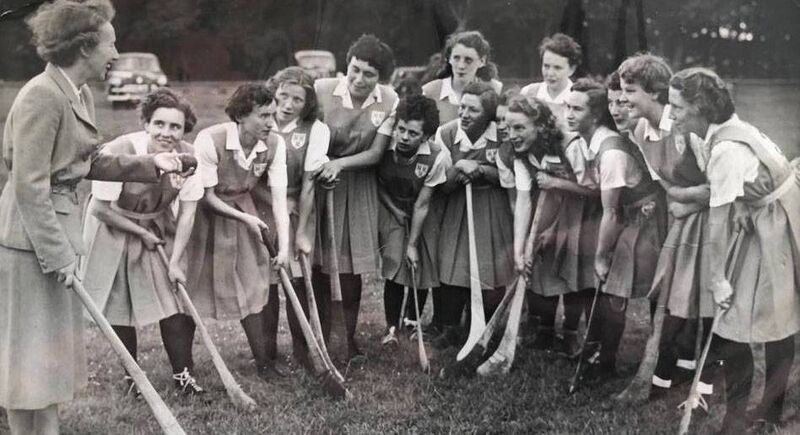 Una O’Connor (second from right) in this picture of a Dublin team training session in 1954.