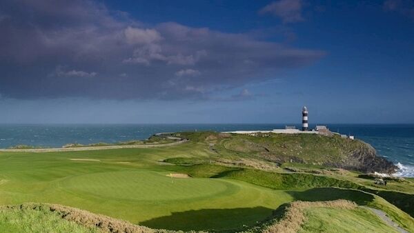 View from the clubhouse down the 18th at the Old Head Golf courseoutside Kinsale, Co Cork View from the clubhouse down the 18th at the Old Head Golf courseoutside Kinsale, Co Cork