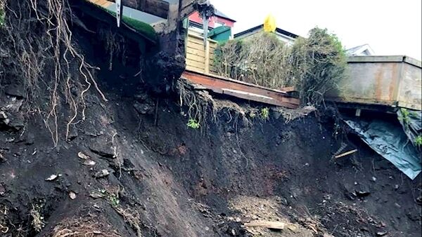 The effects of the landslide, pictured one week ago.