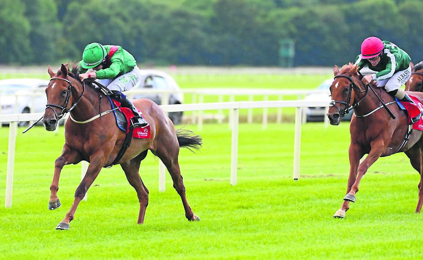 Tarnawa and Oisin Orr win the Irish Stallion Farms EBF Give Thanks Stakes (Group 3) from Cayenne Pepper. 	 Picture: Healy Racing
            