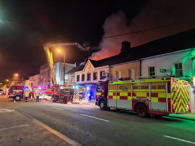 Cork County Fire Service battled a serious fire on Main Street in Midleton overnight. Cork County Fire Service battled a serious fire on Main Street in Midleton overnight.
