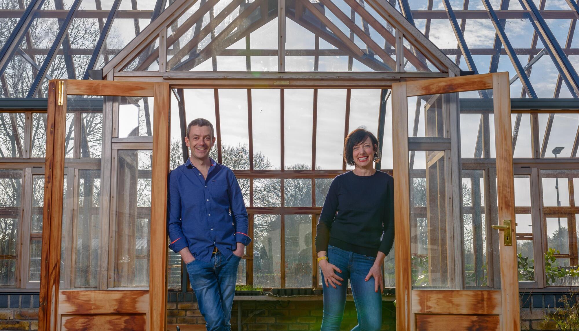 GIY CEO, Mick Kelly, and Director of Business Development, Karen O’Donohue, at GROW HQ, celebrating the announcement of Rethink Ireland’s Growth Fund investment.