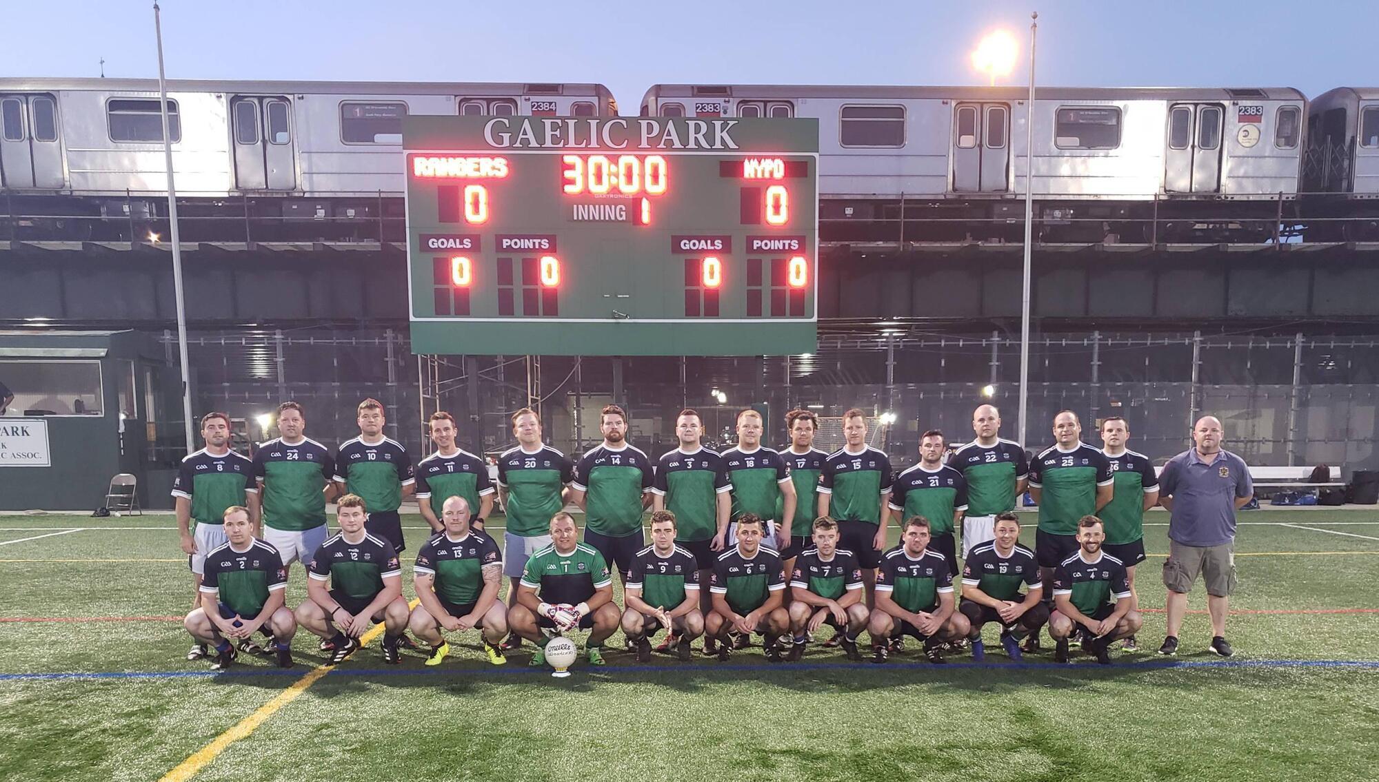 NYPD GAA team before the New York JFC B clash with Rangers.