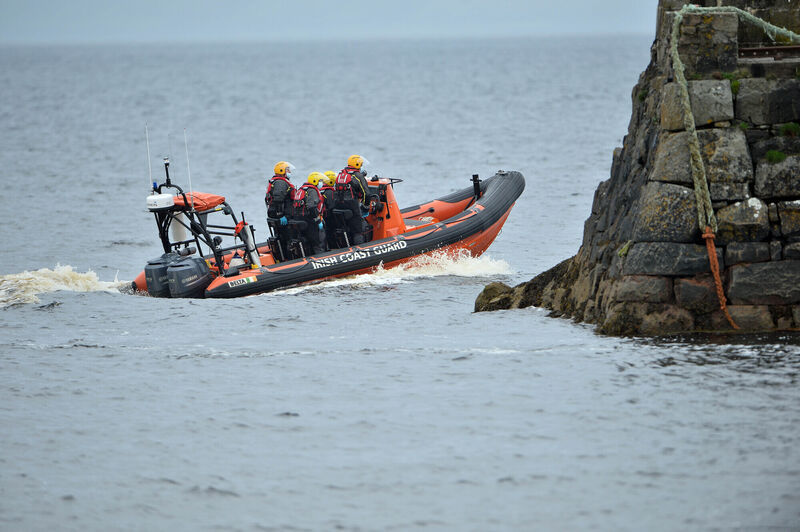 Members of the Coast Guard go out to sea to look for the two missing women. Picture: Ray Ryan Members of the Coast Guard go out to sea to look for the two missing women. Picture: Ray Ryan