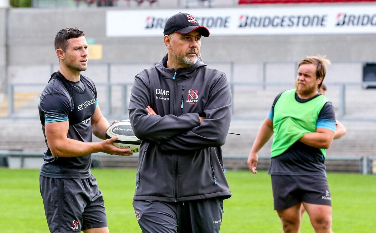 Head coach Dan McFarland during Ulster squad training at Kingspan Stadium. Photo by Robyn McMurray for Ulster Rugby via Sportsfile