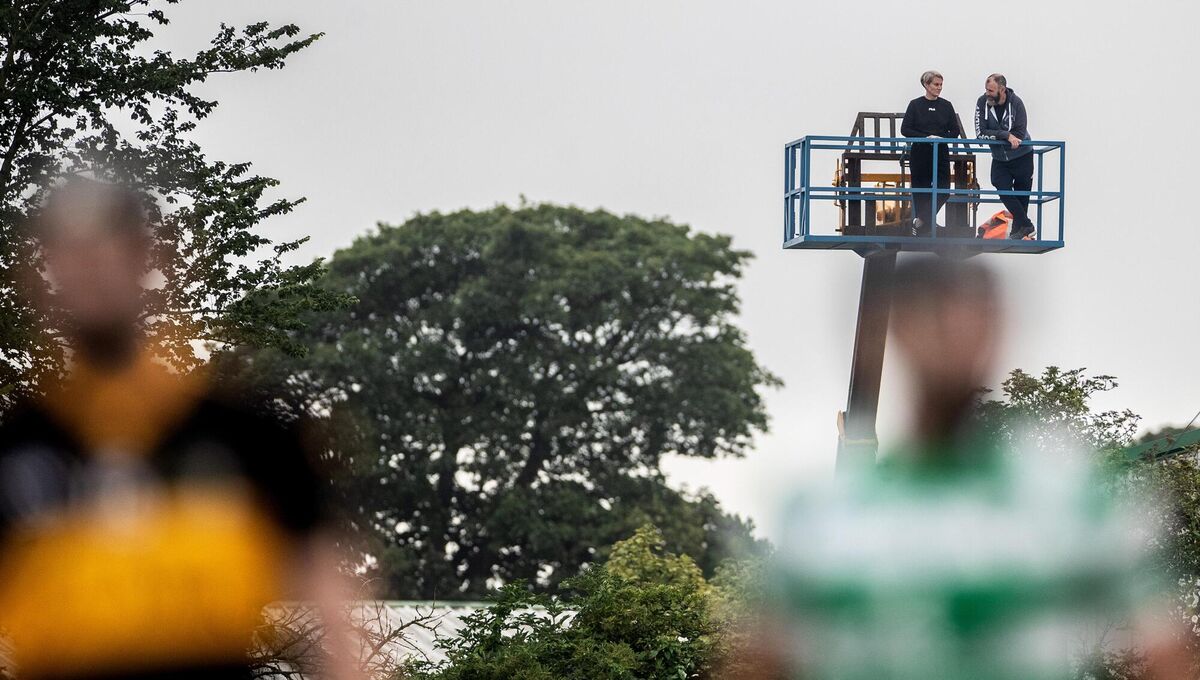 Fans look from outside the ground