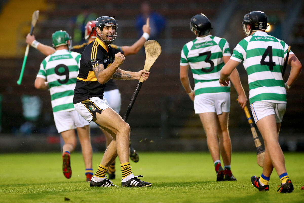 Dan Shanahan celebrates after his brother Maurice scored Lismore’s second goal.