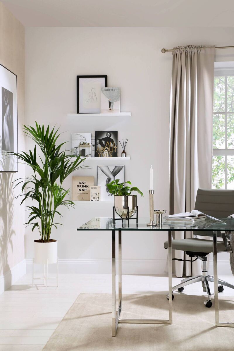 Lisbon chrome and glass dining table, Furniture Choice.
