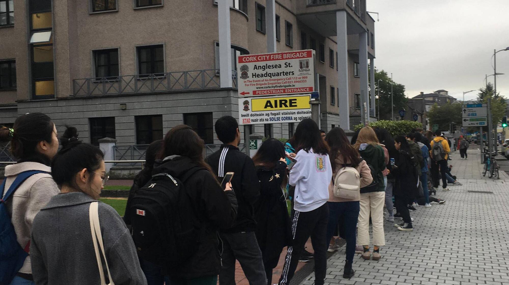 The queue for the Anglesea Street GNIB last October.