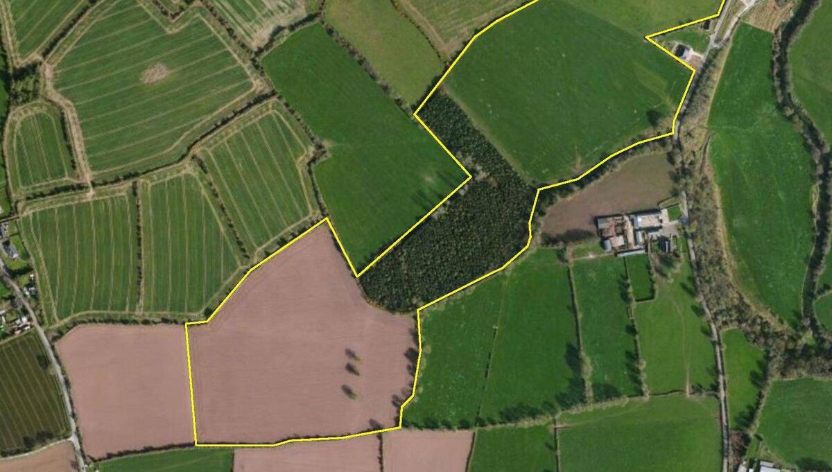 From the air: the 53-acre farm for sale at Ballynamona, Glanworth, Co Cork. File picture. From the air: the 53-acre farm for sale at Ballynamona, Glanworth, Co Cork. File picture.