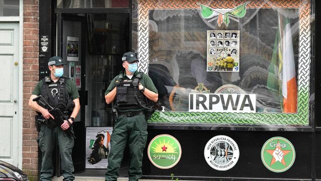 Police carried out a raid on the Saoradh offices on Belfast's Antrim Road as part of an operation linked to the arrests of 9 people by security forces investigating the activities of the New IRA. File picture: Alan Lewis