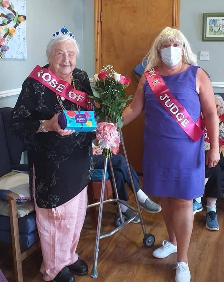Ina Trant and Activity Coordinator Kay O'Shea at the Ocean View Nursing Home's Rose of Tralee selection. Photo: Facebook.com/OceanViewHome/