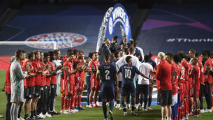 <p>Coman, who was born in Paris and came through the PSG academy, headed in the only goal in the 59th minute as Bayern made it 11 wins out of 11 in the Champions League this season to complete a treble for the German giants.</p>