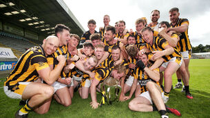 Shelmaliers players celebrate with the trophy Picture: INPHO/Laszlo Geczo
