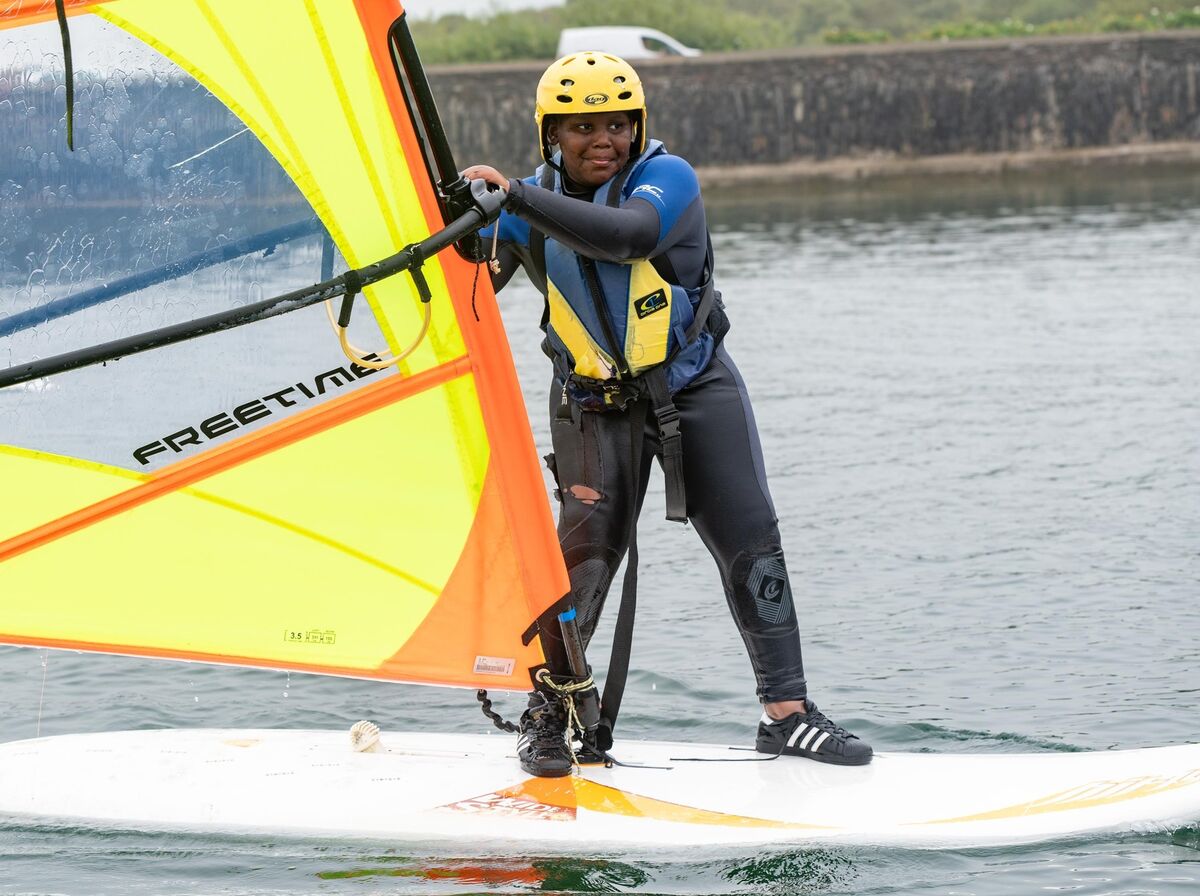 Romeo Sounou taking part in the SafeHaven initiative at Oysterhaven. Picture: John Allen