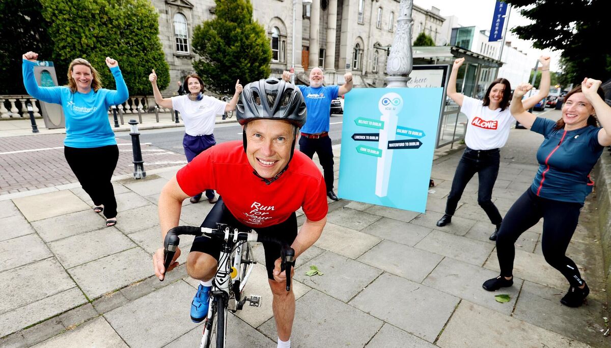 Orla Dolan, Breakthrough Cancer Research, Martha Hanlon ICU Steps, Dr. Patrick Seigne, Cork University Hospital, Drew Flood, Aware, Halina McNabb, Alone and Serena O’Brien, Mater ICUpictured at the launch of the ICU 4 U Charity Cycle. Picture: Maxwells