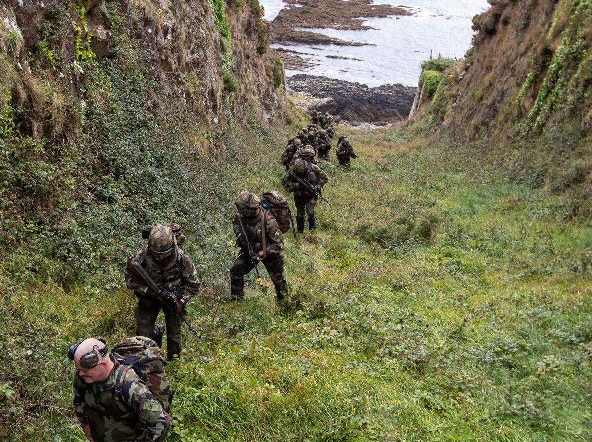 Candidates on the 20th Defence Forces Potential NCO course. Picture: Neil Michael/Irish Examiner