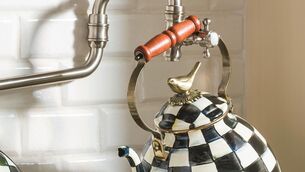 MacKenzie-Childs stovetop kettle.