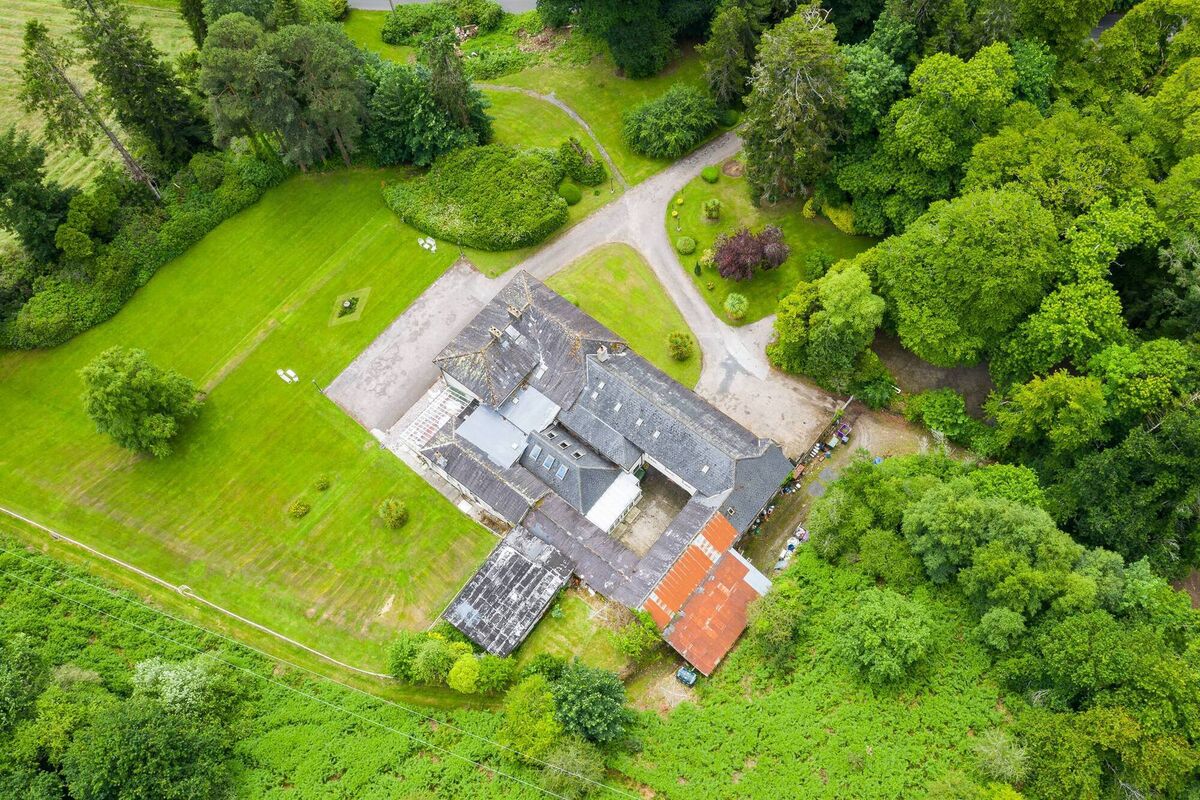 Looking down on Ballyrafter House and grounds