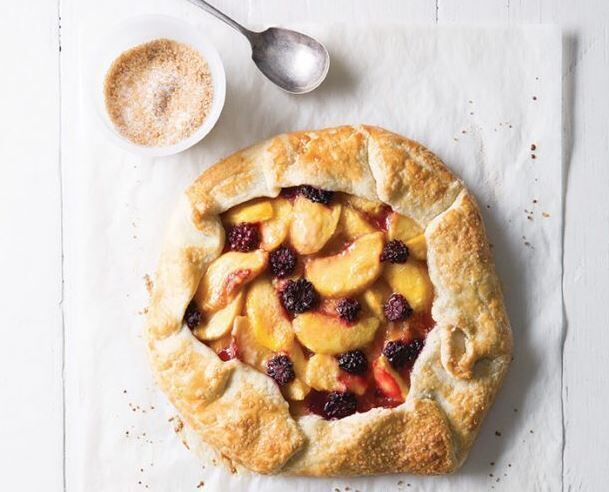 Alice Waters of Chez Panisse in Berkeley in California shared this peach and blackberry crostata recipe.