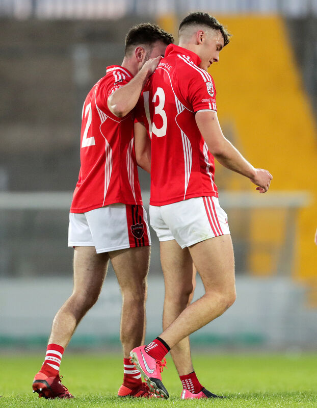 East Kerry's Brendan O’Keeffe and David Clifford after the game.