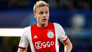 Manchester United are closing in on Ajax’s Donny van de Beek (John Walton/PA)