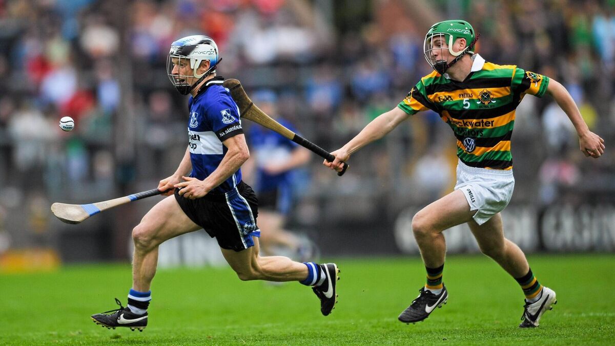 Eoin O’Sullivan, Sarsfields, in action against David Dooling, Glen Rovers. Illness has not diminished O’Sullivan’s commitment to hurling: “A game is still the biggest thing in the world to me,” he says. Picture: Eoin Noonan/SPORTSFILE
                    
