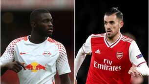 <p>Dayot Upamecano and Dani Ceballos Picture: John Walton/PA</p>