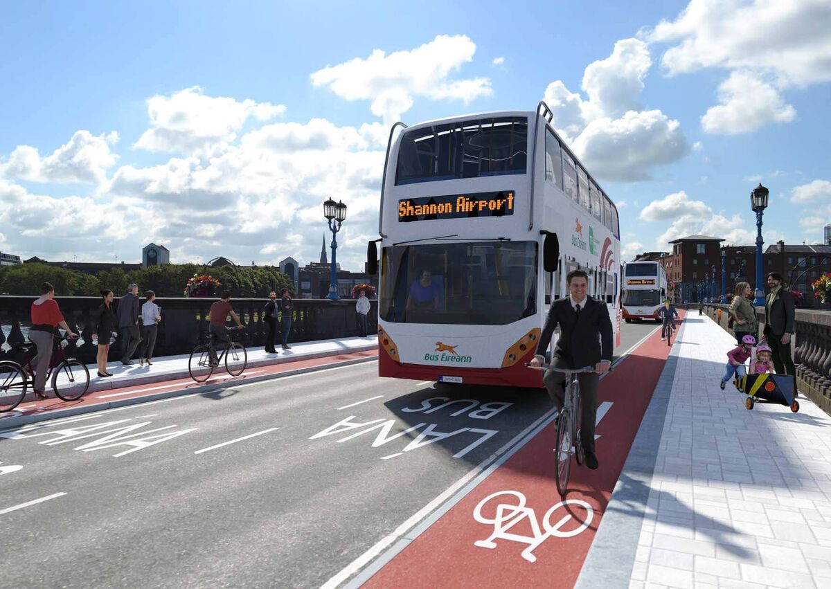 An artist impression of the revamped Sarsfield Bridge, which could be closed to cars by 2040.