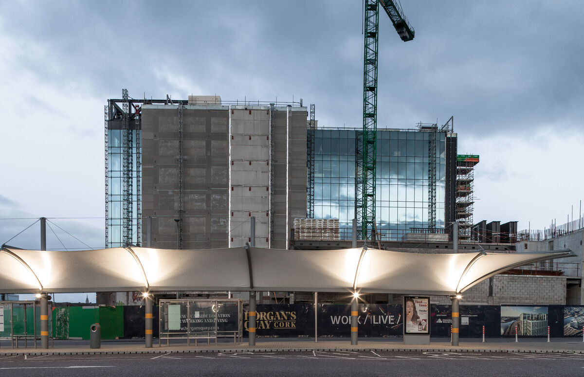 A view of a section of the new Horgan's Quay development which is still under construction. Picture: David Creedon